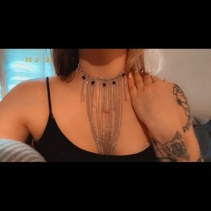 Long dangling chain necklace